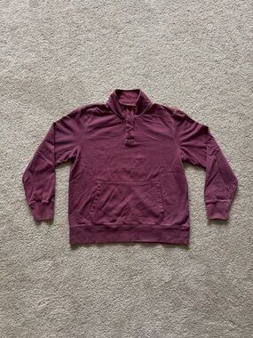 Men’s Large Burgundy American Eagle Button Up Mock Neck Sweatshirt
